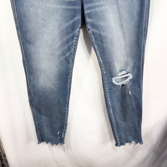 Lane Bryant Plus Size 20 Jeans‎ Ripped Distressed Raw Hem Skinny Stretch 475 - Picture 4 of 13